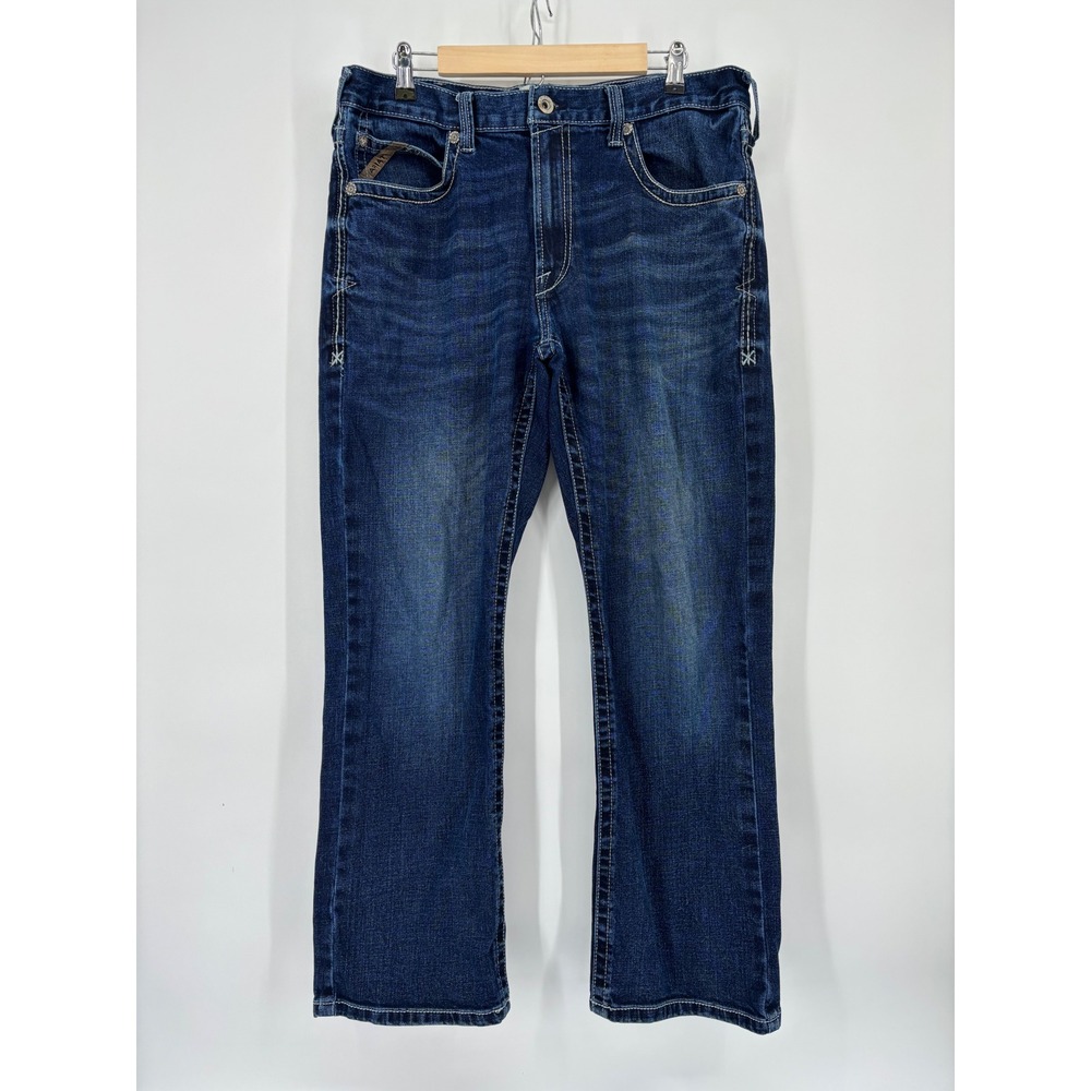 Ariat M4 Relaxed Boot Cut Jeans Mens 36x32 Dark Wash Adkins Low Rise 10021767